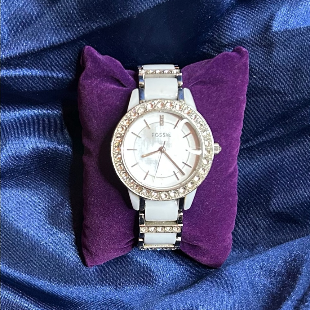 Women’s Fossil Crystal Ceramic Watch CE1017